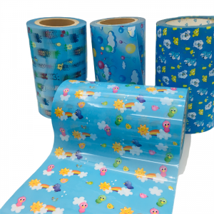 Disposable diaper printed pp frontal tape